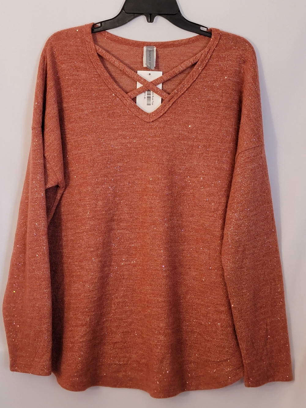 Honeyme Curvy Burnt Orange Cozy Knit Sweater Size XL